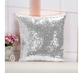 Funda de almohada de lentejuelas de 24x24 pulgadas de plata lentejuelas decorativas Cubiertas de lentejuelas Funda de almohada Almohada Almohadas C...