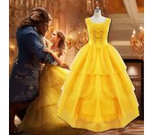 Lequeen Disfraces de La Bella y la Bestia Vestidos de Princesa Bella Cosplay Adulto Vestido de Baile Amarillo para Mujer Disfraz de Halloween Fanta...