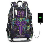 Kobe Black Mamba Basketball Backpack Memorial Tribute 24 Mochila de viaje popular multifuncional Amarillo