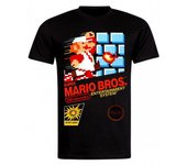 RockShark Camiseta Noit Super Mario Bros Nintendo Nes Negro L