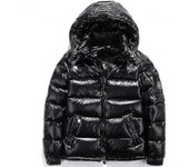 Chaqueta shiny down chaqueta de invierno de los hombres stand collar down chaqueta con capucha blanco/negro/plata M