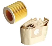 5x Bolsa de polvo 1x Filtro para aspiradora Karcher Wd3 Premium Wuqx