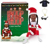 HaKeLai Muñeca elfa de Navidad con Snoop en una escalera, exquisito accesorio de caja de regalo, decoraciones de árbol de Navidad de mesa para el h...