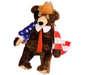 Yingpeng Osito de peluche Trump Capa de la bandera del presidente Donald Trump 62cm 2024 Etiquetas Juguete de peluche