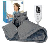Almohadilla térmica para el cuello y los hombros, almohadilla térmica para el cuello de gran peso de 2 libras eléctrica para el alivio del dolor de...