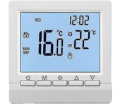 Termostato Wifi Digital, Modelo de Batería Cableada Programable Ajustable con Pantalla LCD, Azul