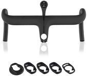Manillar integrado de bicicleta Bicicleta de montaña Fibra de carbono Soporte de montaje de computadora Soporte Piezas de bicicleta Negro