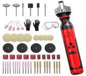 Afilador de motosierra Kit de afilado de motosierra de mano inalámbrico y eléctrico, con ruedas de afilado de 54 piezas Rojo