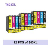 Redkid Reemplazo para los cartuchos de tinta EPSON 603XL 603 T603XL E-603XL T603 XL para XP-2100 XP-2105 XP-3100 WF-2830 WF-2850 3SET