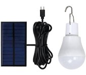 Luz solar LED portátil Bombilla LED de 15 W Lámpara LED USB recargable con energía solar para exteriores / interiores