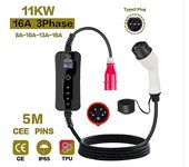 GiyoPower 11kw 16a ev cargador tipo2 caja de carga de tiempo de reserva de corriente ajustable