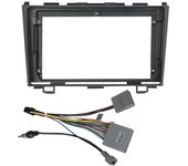 Marco de la cara de la radio del coche de 9 pulgadas para Honda CRV CR-V 3 RE 2006-2012 Unidad principal de montaje en panel estéreo de fascia Bise...