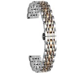 Para correa de repuesto de acero inoxidable Garmin Lily 2 de 7 cuentas de 14 mm Oro rosa de plata