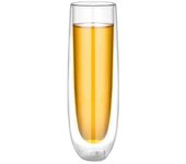 Flautas de champán de vidrio de 150 ml de doble pared Regalo duradero fácil de usar y limpiar