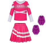 Disfraz de animadora para niñas con traje de porrista con pompones 120