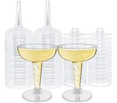 Paquete de 50 copas de plástico, vasos de martini desechables de tallo de 4 oz para fiestas, cóctel de plástico apilable Como se muestra