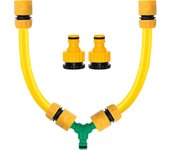 Conector de manguera de grifo mezclador, mezcle fácilmente agua caliente y fría, conector rápido del extremo de la manguera, conector de grifo rosc...