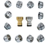 Acoplador de grifo de agua M16 M18 M20 M22 M24 M28 Conector de rosca para bubbler Accesorios de cocina y baño Plata oro L