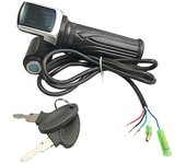 Acelerador giratorio de bicicleta para acelerador de bicicleta eléctrica Acelerador de gas de 36 V Acelerador de pantalla LCD Tecla de bloqueo