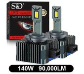 90000LM D3S LED D1S D2S D4S D5S D8S Led 140W Faros HID D1R D2R D3R D4R D5R D8R Bombilla Canbus Car Light Auto 6000K 12V 24V 140W 90000LM