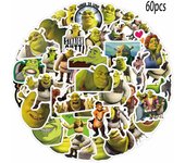 Paquete de pegatinas de vinilo Shrek "mixto" de 60 piezas - Calcomanías duraderas y reutilizables para computadoras portátiles, botellas de agua, p...