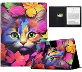 Para Amazon Kindle Paperwhite (2024) Funda de e-reader de cuero con estampado de patrón de caja Multicolor Style F