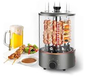 mickcara Brocheta eléctrica para el hogar Barbacoa Hine vertical para hornear autohorneado Parrilla giratoria automática