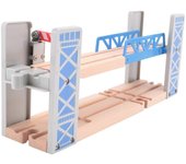 Vías de tren de madera Juego de juguetes ferroviarios Puente de madera de dos pisos Accesorios de madera Overpass Modelo Ki Color de la madera