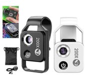 Zoom de aumento Nanozoom 200x, lente de teléfono celular Nanozoom, cámara Nanozoom X200 002 blanco con cpl