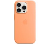 Funda de silicona para iPhone 15 Pro compatible con MagSafe Naranja