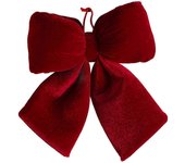 Lazo de Navidad rojo de gran tamaño decoración navideña colgante Decoración de boda de terciopelo Adorno de árbol de Navidad A