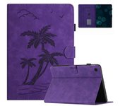 Para Samsung Galaxy Tab A9 X110 X115 Estuche PU Ranuras de tarjeta de cuero Cubierta Patrón de cocotero Multicolor Style E