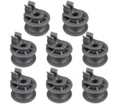 8Pcs 4581DD3002A Ruedas de la rejilla superior del lavavajillas, rodillo del lavavajillas y pieza de repuesto del conjunto del eje para gris oscuro