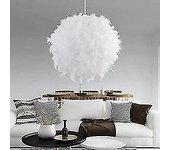 Stoex lustre suspensión en plumas 30 cm E27 40w Blanc pour salon, chambre de votre fille ou gar?on