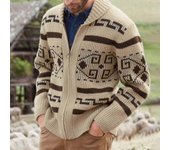 Hombre Khaki Zip Cardigan Jacquard Jersey de punto Otoño/invierno Ropa de abrigo XXXXL