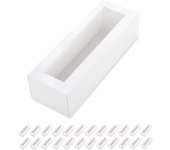 Macaron Boxes Para 6 Macarons (pack De 25) Macaron Boxes Blancos Con Meament Interior 7.25" X 1.8" X 1.75" Macarons Box Con Ventana Transparente (s...
