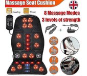 Vibración Cuerpo completo Masaje de espalda Colchoneta Cojín Asiento de silla de coche Masajeador de cuello con calefacción - JA