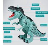 Dinosaurio T-rex eléctrico de juguete que pone huevos, mueve la cabeza y ruge: regalo perfecto para niños y niñas rojo