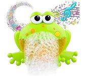 Conjunto de juguetes de burbujas de baño para bebés, bañera Big Frog Automatic Bubble Maker Soplador de juguetes con 12 juguetes de música para beb...