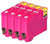 4 cartuchos de tinta magenta para reemplazar Epson T2993 (serie XXL) compatibles/no OEM de Go Inks