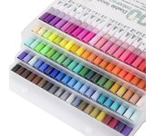 Bolígrafos de acrílico, bolígrafos de marcador impermeables permanentes de 48 colores para pintura rupestre, álbum de fotos de bricolaje, bolígrafo...