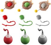 Juguetes interactivos para gatos Rolling Ball Chewie Viral Dog Ball, rodando rápido en juguetes Cordón largo verde