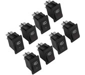8x 12v 35a Car Truck Boat Fog Light Rocker Switch Led Light Dash Board Toggle 4pin Black