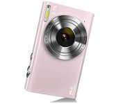 Cámara digital con enfoque automático, cámara de 2.7K y 48MP con pantalla de 2.8 pulgadas Cámara elegante para adolescentes-rosa
