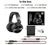 Auriculares de estudio con cable auriculares estéreo profesional dj con micrófono sobre auriculares de monitor auriculares de bajo Pro-10 negro