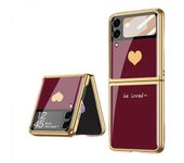 Para Samsung Galaxy Z Flip 4 Estuche de cristal de material de PC de lujo