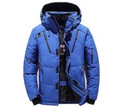 Abrigos de hombre Chaquetas de algodón con capucha sólida Chaqueta cálida de moda casual masculina Azul 4XL