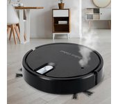 Eelhoe Robot Aspirador 5-en-1 Aspirador Inalámbrico con Luces led de atmósfera Humidificante Aspirador Negro