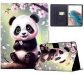 Funda de soporte para Samsung Galaxy Tab A8 10.5 (2021) X205 X200 Funda de cuero para tableta con impresión de patrones - S Multicolor Sakura Panda