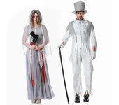 Novia fantasma novio pareja cosplay disfraz de vampiro gótico carnaval de halloween disfraz para adultos Hombres 2XL